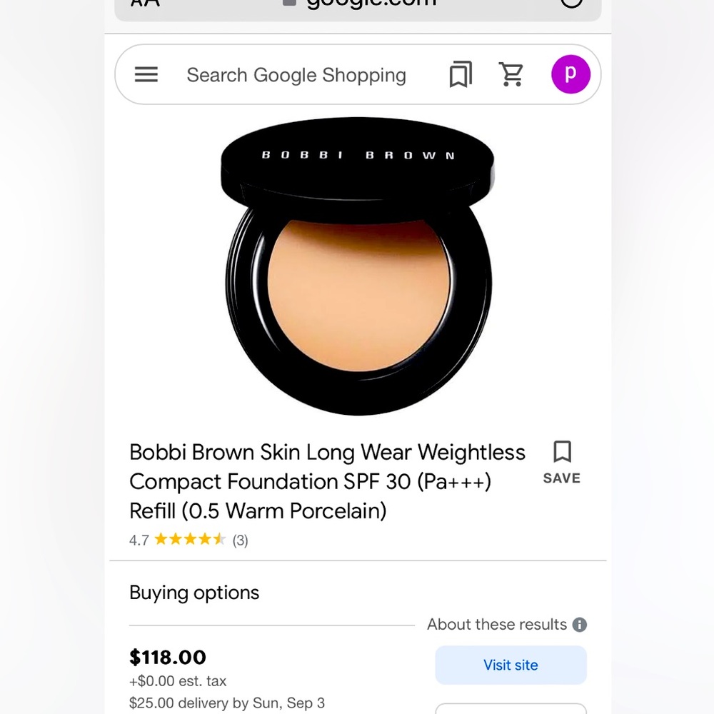 SPF. 50!! Bobbi Brown   Weighless foundation, long wear